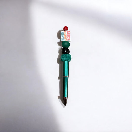 Handmade Beaded Statement Pen – Black History Inspired Accent