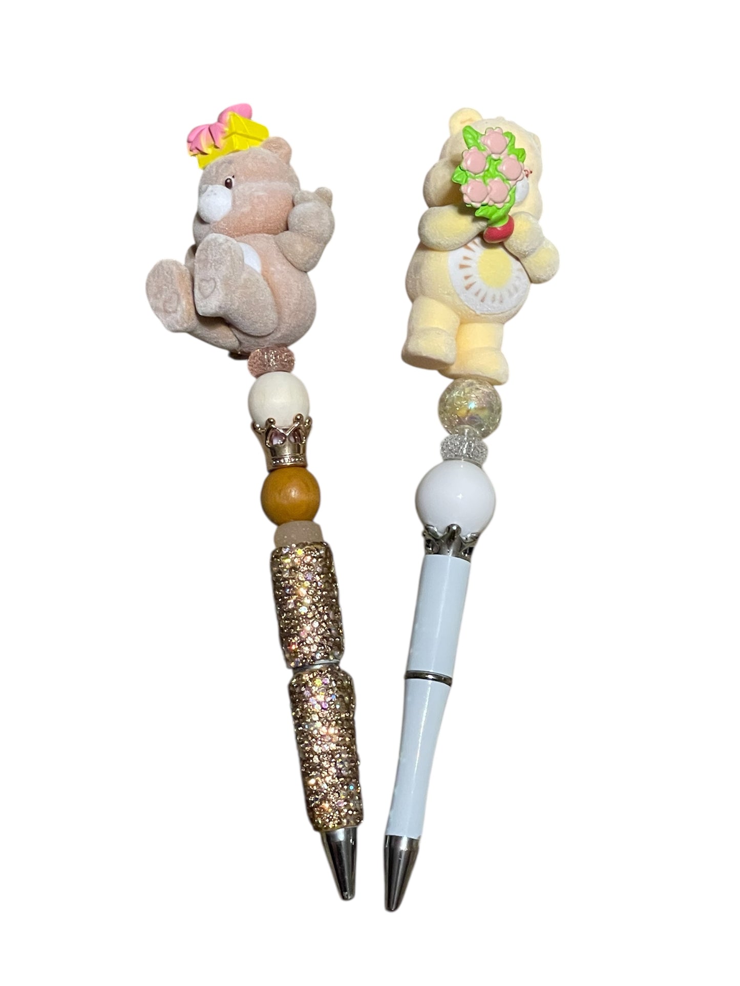 Care Bear–Inspired Teddy Bear Decorative Beaded Pens – Cute Pastel Novelty Writing Set